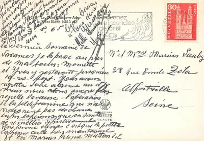Ginevra — Quai Gustave-Ador — vista del Monte Bianco — editore Mexichrome — Verso