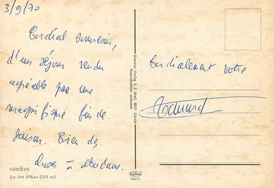 Genève — Het Waterfontein (120 m) — Rowesera-Verlag R. E. Weil, 947/1 — Achterkant