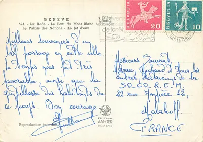 Genf — Erinnerungen an Genf — Éditions Jaeger — Rückseite