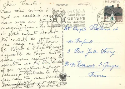 Ginevra — Ricordo di GINEVRA — Le Chiavi di San Pietro — Verso
