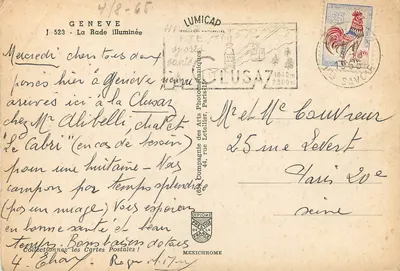 Genève — De baai verlicht — Lumicap, Parijs — Achterkant