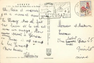 Genebra — O Quai du Mont-Blanc e a Baía — Lumicap — Verso