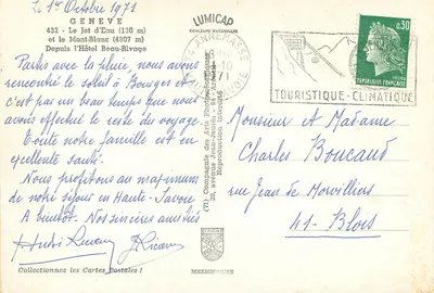 De Fontein van Genève (130 m) en de Mont-Blanc (4307 m) — Genève — LUMICAP — Achterkant
