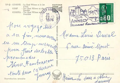 Genebra — O Quai Wilson e o Jato d'Água — Éditions Pierre Jaeger & Fils SA, n° 529 — Verso