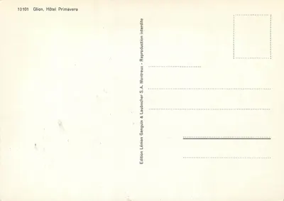 Glion, Hôtel Primavera — widok budynku i ogrodu — Wydawnictwo Léman & Laubscher S.A. Montreux — Rewers