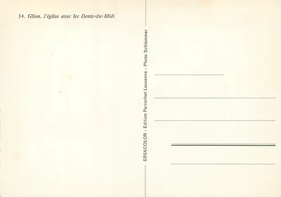 Glion, a igreja com as Dentes-du-Midi — Édition Perrochet Schlemmer — Verso