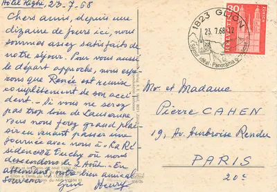 Glion i Dents du Midi — panorama — wydawca Krüger n°958/26 — Rewers
