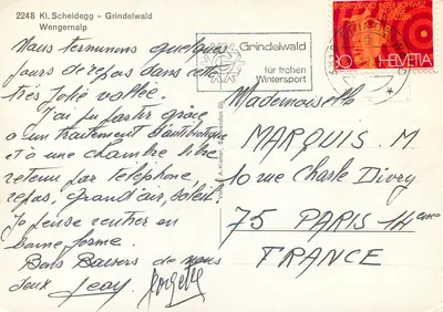 Wengernalp — panoramowy widok z niewielką ilością śniegu — wydawca A. Kieter, nr 2248 — Rewers