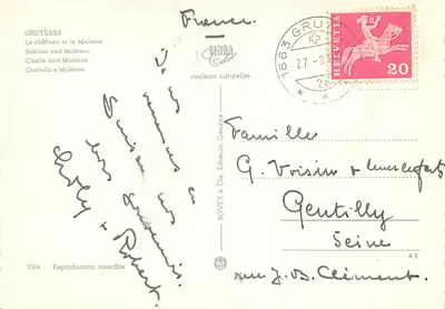 Gruyères — Château et Moléson — Bovey & Cie, n°3504 — Rewers