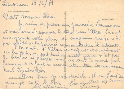 Ouchy-Lausanne — widok panoramiczny jeziora i nabrzeży — Édition Perrochet — Rewers