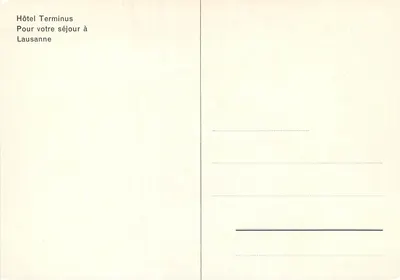 Hôtel Terminus — Lausanne — wydawca nie widoczny — Rewers