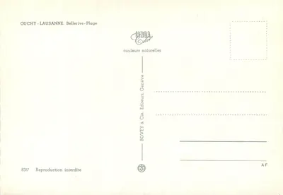 Ouchy - Lausanne. Bellerive-Plage — uitgever BOVEY & Cie, Genève, n° 8317 — Achterkant