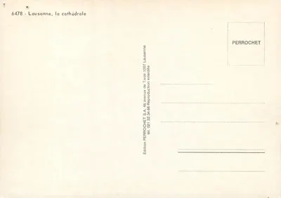 Lausana, la catedral — Edición PERROCHET, n° 6478 — Reverso
