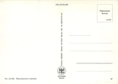 Lausanne-Ouchy — widok panoramiczny z zasnieżonymi górami — Éditions Helio, nr LO 602 — Rewers