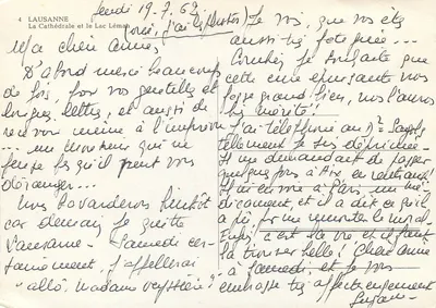 Lausanne — Katedra i Jezioro Leman — wydawca nieznany, nr 4 — Rewers