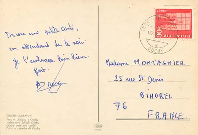Port i zamek Ouchy — Ouchy-Laussanne — wydawca Krügler, nr 944/27 — Rewers