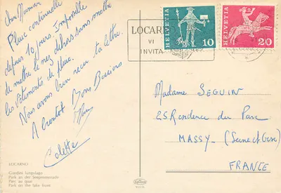 Giardini lungolago — Park przy nabrzeżu — Locarno, wydawca Krüger n°951/16 — Rewers