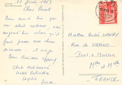 Zimowisko w górach — Leysin, Szwajcaria — Club Méditerranée — Rewers