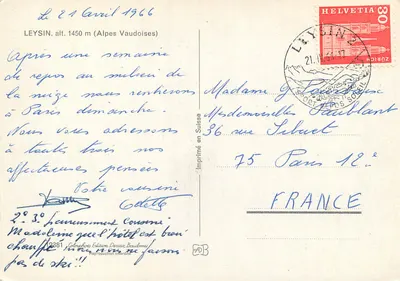 Leysin — Alpy Wałdowe — Wydawnictwo Deriaz Baulmes nr 12381 — Rewers