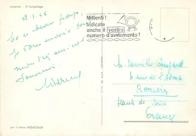 Locarno - Il lungolago — editor Alfa, n° 11731 — Verso