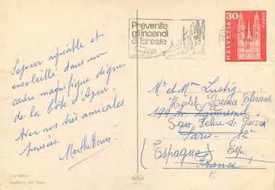 Madonna del Sasso — Locarno — wydawca Krüger, n° 951/71 — Rewers