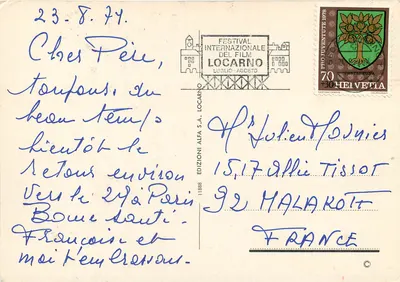 Locarno — vista panorámica y barco — editor Alfa S.A. n°11888 — Reverso