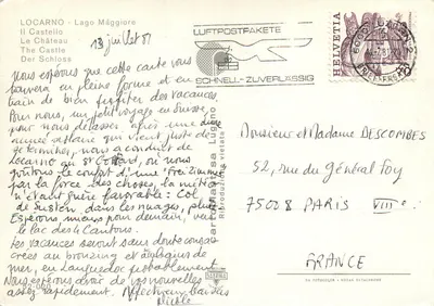 Locarno — Zamek — wydawca Cartolina Fotocolor — Rewers