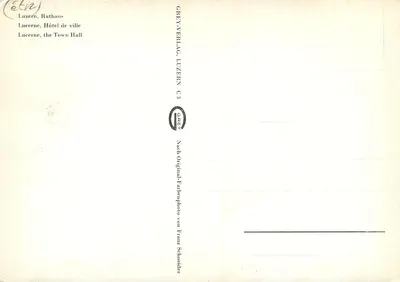 Lucerna, Town Hall — Ratusz — Greys Verlag, Luzern C3 — Rewers