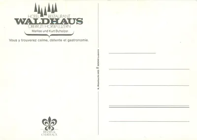 Hotel-Restaurante Waldhaus Oberrüti-Horw-Luzern — vista aérea — K. Rüetschi AG — Verso