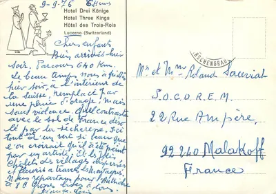Hotel Drei Könige — Lucerna (Szwajcaria) — wydawca nieznany — Rewers