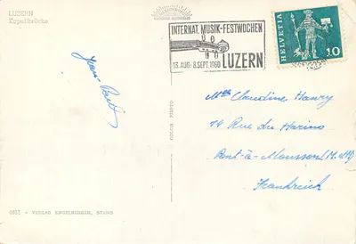 Luzern - Kapellbrücke — editor Verlag Engelberger, Stans, n° 4611 — Verso