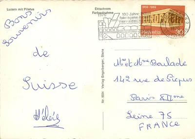Luzern z Pilatus — widok panoramiczny — Verlag Engelberger, Nr. 5034 — Rewers