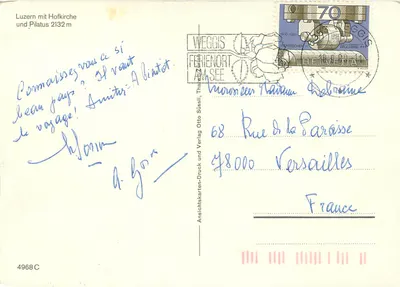 Luzern z Hofkirche — widok na Pilatus 2132 m — Anschichtskarten-Druck und Verlag Otto Süssli, Thalwil — Rewers