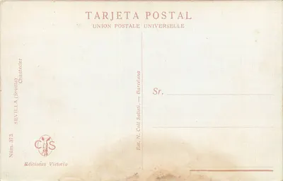 Kobieta w stroju andaluzyjskim — widok z Seville — Chantecier — Rewers
