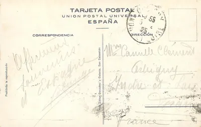 San Sebastián. Praia e Hotéis da Concha — Editor: Foto Editor González y Galarza, n° 141 — Verso