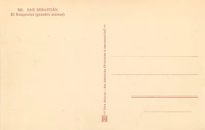 San Sebastián — Les Rompeolas (grandes marées) — Foto Galarza — Reverso