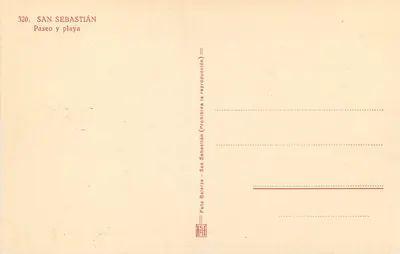 San Sebastián — Paseo y playa — Foto Galarza — Reverso