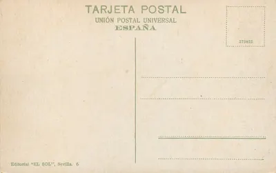 Sevilla — Ogród Alcázar, Fontanna Gwiazdy — Wydawca 'EL SOL', Sevilla. 6 — Rewers