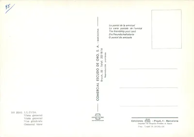 Llivia — Vista geral — Comercial Escudo de Oro, S.A. — Verso