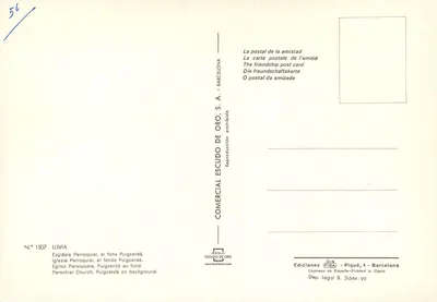 Llivia — Igreja paroquial com vista para Puigcerdà — Éditions Escudo de Oro, S.A. — Verso