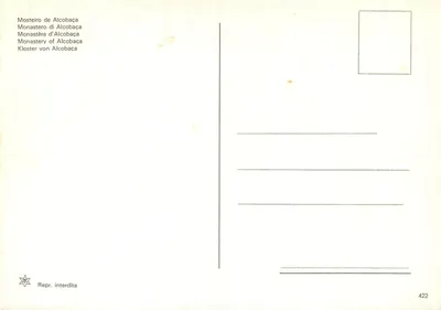 Mosteiro de Alcobaça — vista composta — Repr. interdita n°422 — Verso