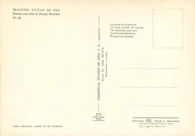 Katedra Montserrat — piękny widok — Comercial Escudo de Oro, nr 24 — Rewers