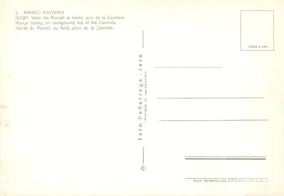 Vale do Roncal — pico de la Carchela — Garcia Garrabella & Cia — Verso