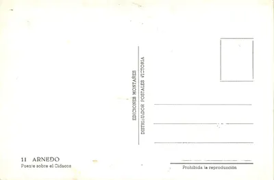 Arnedo — Ponte sobre o Cidacos — Edições Montañés — Verso