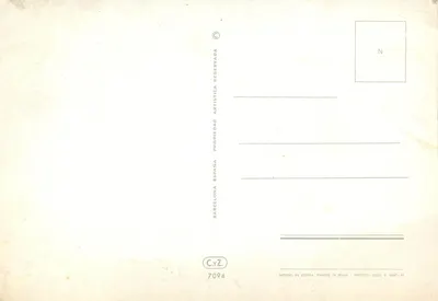 Krajobraz górski z bykami — rzeka i chaty — C.Y.Z. nr 7094 — Rewers