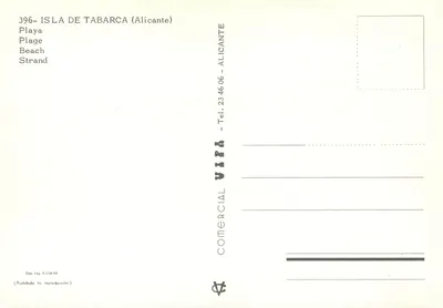 Strand der Insel Tabarca — Alicante — Comercial Vipa — Rückseite