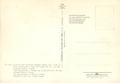 Panoramiczny widok z Ribes a Nuria — Most Tossa — Wydawca Escudo de Oro, nr 2445 — Rewers