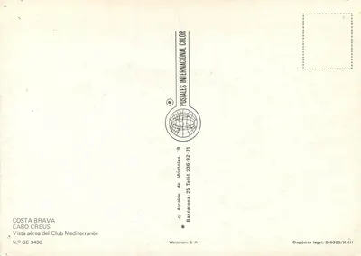 Cabo Creus — vista aérea do Club Méditerranée — editor Werticrom, S.A. — Verso