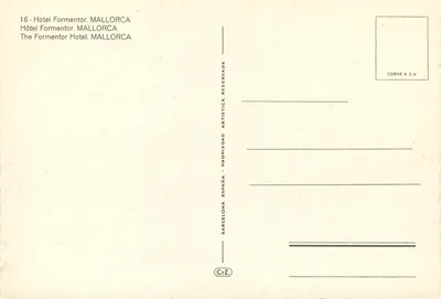 Hotel Formentor — Majorka — wydawca COBAS & Cia — Rewers