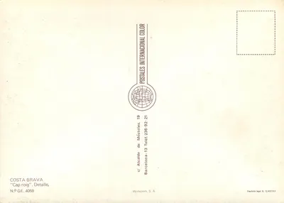 Costa Brava — Cap Roig — editor Detalle, n° GE.4059 — Verso